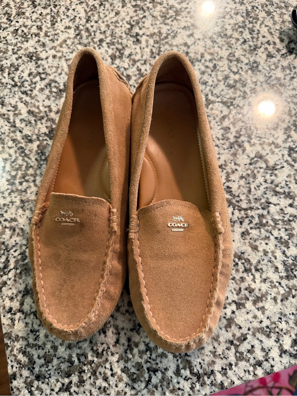 Coach Camel Suede Driver Loafers